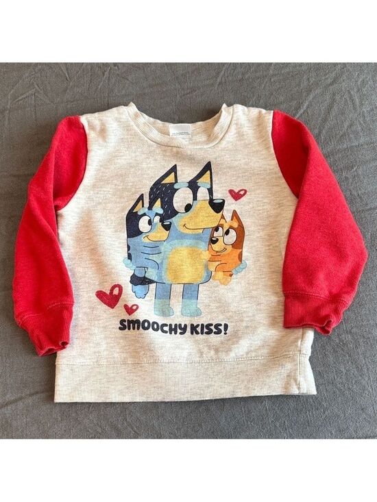 Bluey Other - Bluey Sweatshirt Kids Red Gray